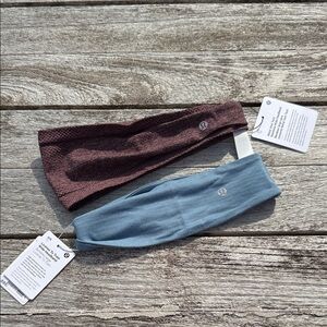 Lululemon Headband Bundle NWT — Metal Vent Tech + License to Train Utility Blue